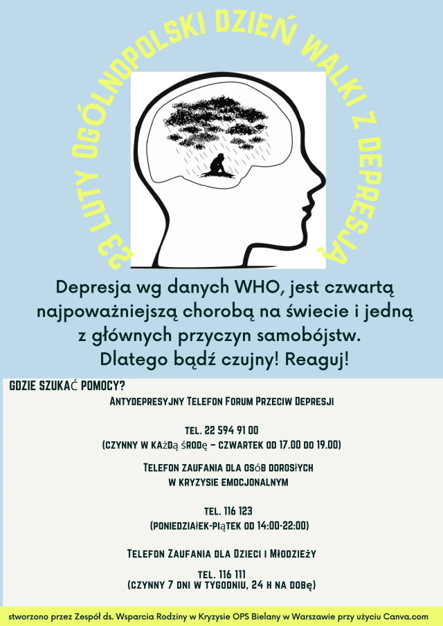 Plakat ogólnopolski dzień walki z depresją